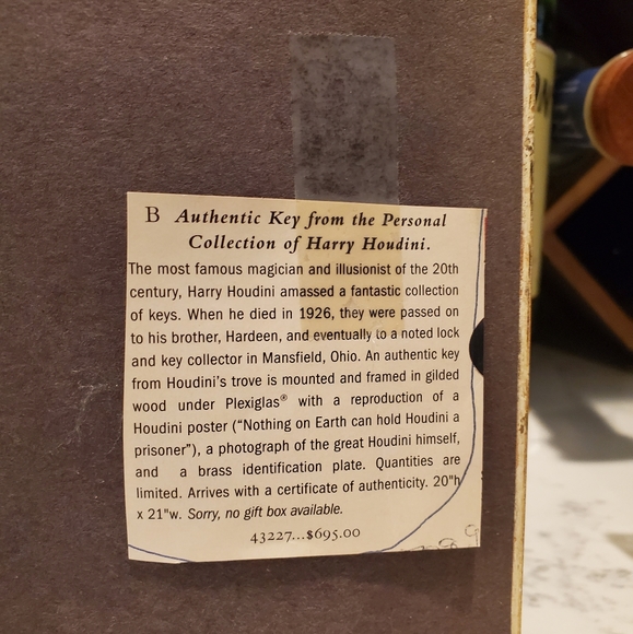 Authentic Harry Houdini Framed Original - Picture 7 of 8